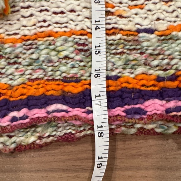 Free People Winter Bright Multicolor Hooded  Knit Sweater - XS - Picture 6 of 12